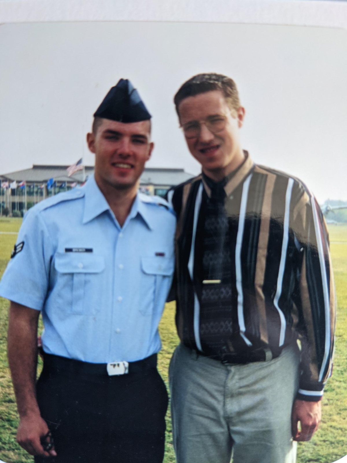 Michael in Air Force uniform with his brother Jason